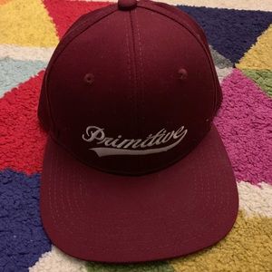 Primitive Maroon w/ White Lettering Adjustable Hat